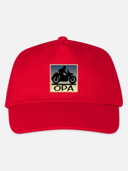 Motorrad Fahrer - OPA - VATERTAG - Kinder Basecap - Rot