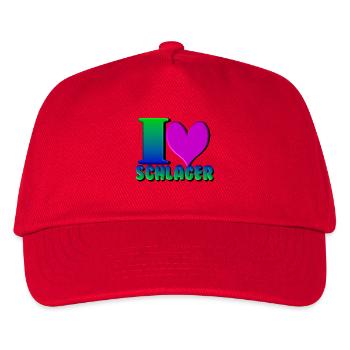 Schlager Party , Schlager Musik , Love Schlager - Kinder Basecap - Rot - Vorne