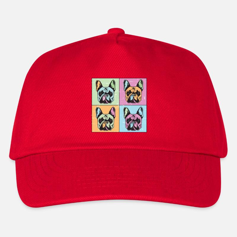 Bulldoggen Bild Abstrakt - Kinder Basecap - Rot