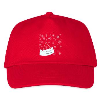 Schneeflocken und Weihnachtslied - Kinder Basecap - Rot - Vorne