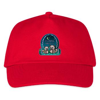 Gute Nacht - Waschbärpaar - Kinder Basecap - Rot - Vorne