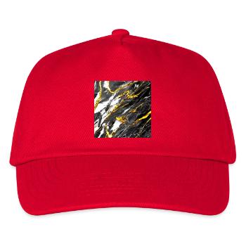 Marble Optics Black Gold - Kids’ Baseball Cap - red - Front