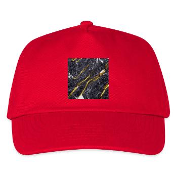 Marble Black Gold Texture - Kids’ Baseball Cap - red - Front