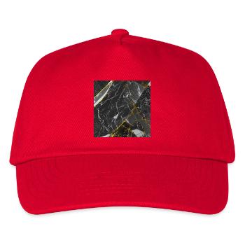 Marble Black Gold Texture - Kids’ Baseball Cap - red - Front