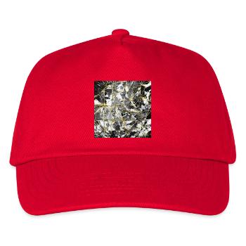 Marble Black Gold Geometric Pattern - Kids’ Baseball Cap - red - Front