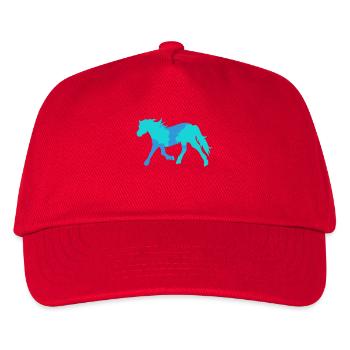 Cool Pferde Islandpferde Pferdeliebe Ross - Kinder Basecap - Rot - Vorne
