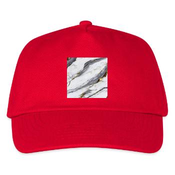 Marble White Gold Structure - Kids’ Baseball Cap - red - Front