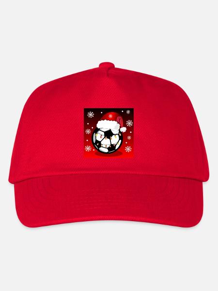 Weihnachten Fußball - Kinder Basecap - Rot