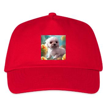 Cute puppy with flowers - Kids’ Baseball Cap - red - Front