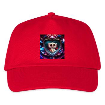 Valentinstags Kätzchen - Kinder Basecap - Rot - Vorne