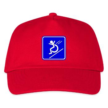 Dieser Rollstuhlfahrer rollt schnell herunter * - Kinder Basecap - Rot - Vorne