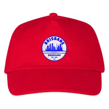 Brisbane Skyline Badge Vintage Stamp - Kinder Basecap - Rot - Vorne