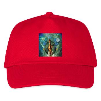 The majesty of the violin with flowers - Kids’ Baseball Cap - red - Front