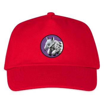Tapir silhouette in violet circle - Kids’ Baseball Cap - red - Front