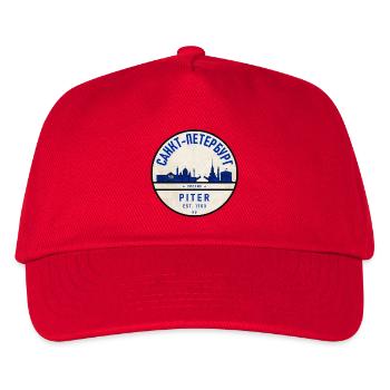 Sankt Petersburg Skyline Kunstbadge - Kinder Basecap - Rot - Vorne