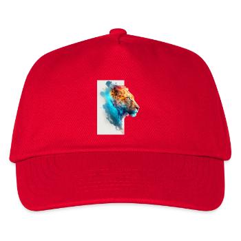Wunderschöne bunte Löwin mit weißem Hintergrund - Kinder Basecap - Rot - Vorne