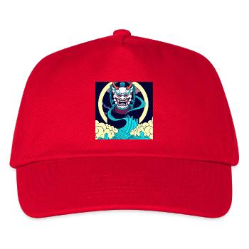 Asia Oni mask - Oni Tattoo - le démon japonais - Casquette de baseball Enfant - rouge - Devant