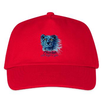 Neon Cheetah Blue Light Flames - Kids’ Baseball Cap - red - Front