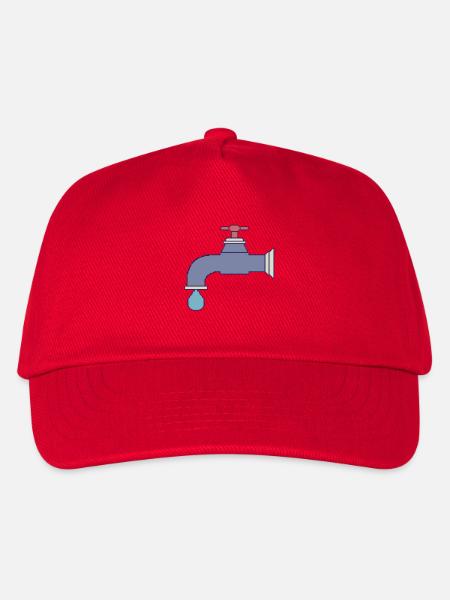 Pixel Wasserhahn Tropfen - Kinder Basecap - Rot