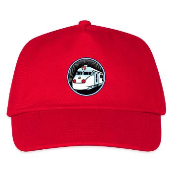 Zug, Lokomotive, Eisenbahn - Kinder Basecap - Rot - Vorne