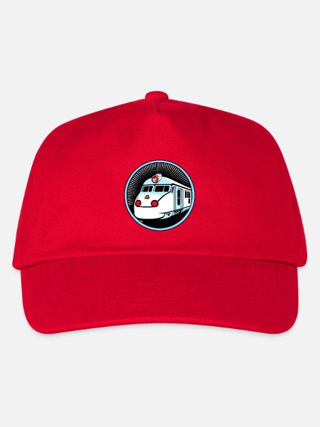 Zug, Lokomotive, Eisenbahn - Kinder Basecap - Rot