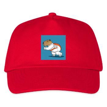 Capybara-Astronaut - Kinder Basecap - Rot - Vorne