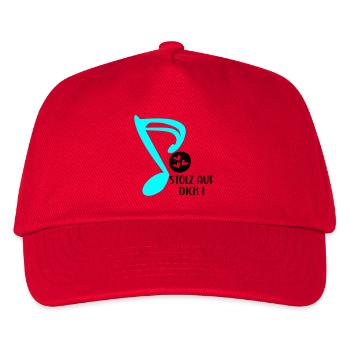 STOLZ AUF MUSIKERIN - MUSIKNOTE MUSIKINSTRUMENTE - Kinder Basecap - Rot - Vorne