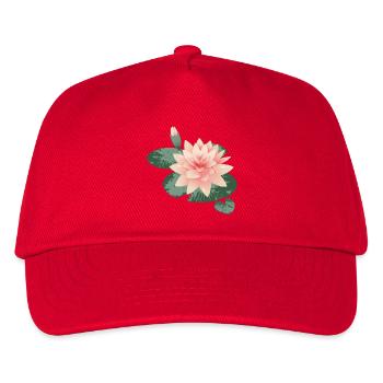 Water lily blossom with bud in water lily pond - Kids’ Baseball Cap - red - Front