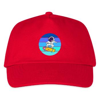 Astronaut, Weltraum, Kosmonaut - Kinder Basecap - Rot - Vorne