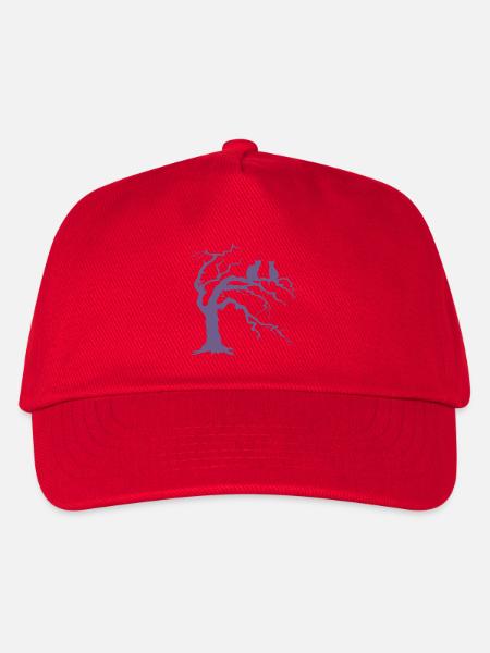Toter baum mit 2 Katzen Silhouette - Kinder Basecap - Rot