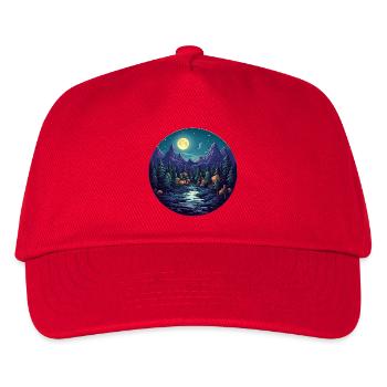Surreal forest scenery at night - Kids’ Baseball Cap - red - Front