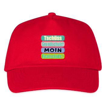 Tschüss Grundschule - Moin Realschule - Kinder Basecap - Rot - Vorne