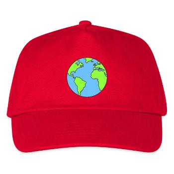 Planet Erde Erdkugel - Kinder Basecap - Rot - Vorne