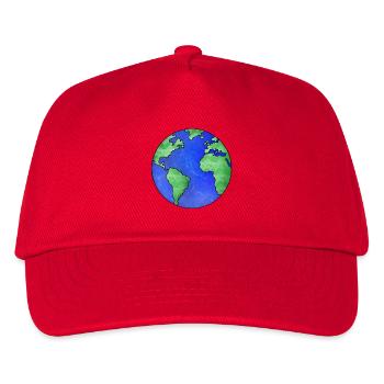 Unser Planet die Erde - Kinder Basecap - Rot - Vorne