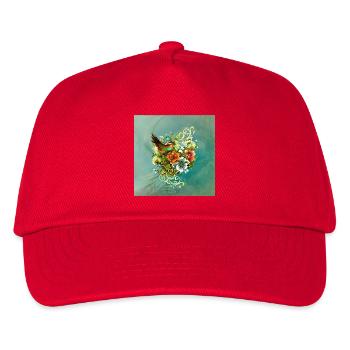 Die Schönheit von Vögeln und Blumen zusammen. - Kinder Basecap - Rot - Vorne