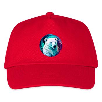 White polar bear - Kids’ Baseball Cap - red - Front