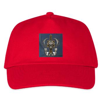 Amazing golden skull with flowers. - Kids’ Baseball Cap - red - Front
