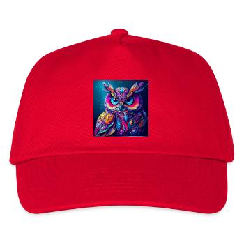 Eule - Kinder Basecap - Rot - Vorne