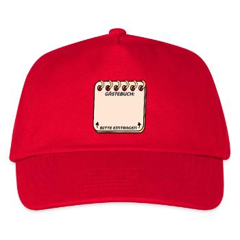 Geburtstag Gästeliste Gästebuch Party Geschenk - Kinder Basecap - Rot - Vorne