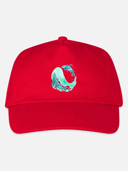 Wal Welle - Kinder Basecap - Rot