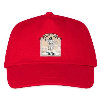 skate or die - Jesus auf Skateboard antikes Foto - Kinder Basecap - Rot - Vorne