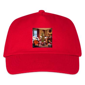 Weihnachtsmann und Elfen nach Feierabend. - Kinder Basecap - Rot - Vorne