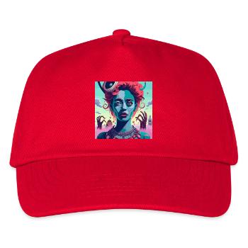 Blaue Sirene der PopArt Vision - Kinder Basecap - Rot - Vorne