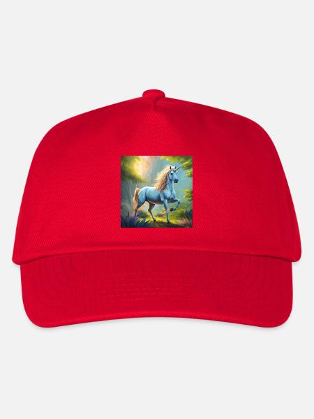 Einhorn im Wald - Kinder Basecap - Rot