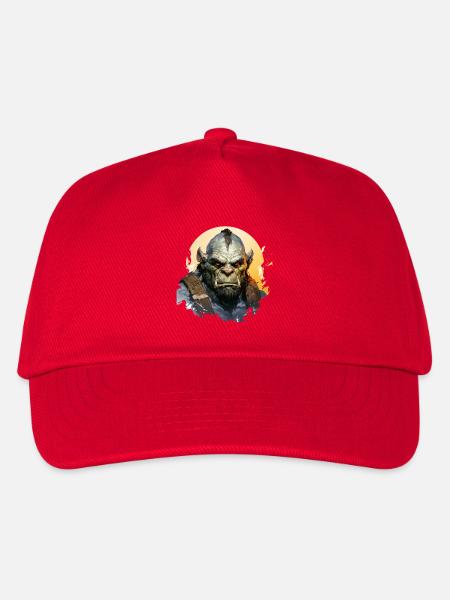 Ork Anführer Fantasy RPG Shirt - Kinder Basecap - Rot