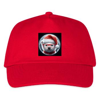 Eisbär Baby als Weihnachtsmann - Kinder Basecap - Rot - Vorne