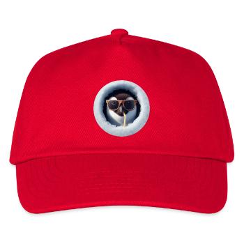 Penguin with sunglasses and straw through ice - Kids’ Baseball Cap - red - Front
