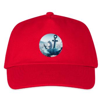 Ours polaire sur l’ancre dans le paysage enneigé - Casquette de baseball Enfant - rouge - Devant