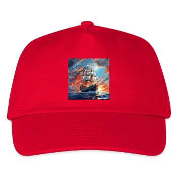Historic Sailboat at Sunset - Kids’ Baseball Cap - red - Front