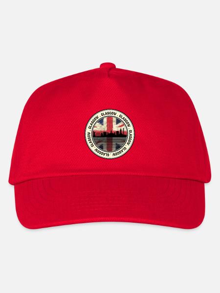 Glasgow Unionjack Stadtbild - Kinder Basecap - Rot